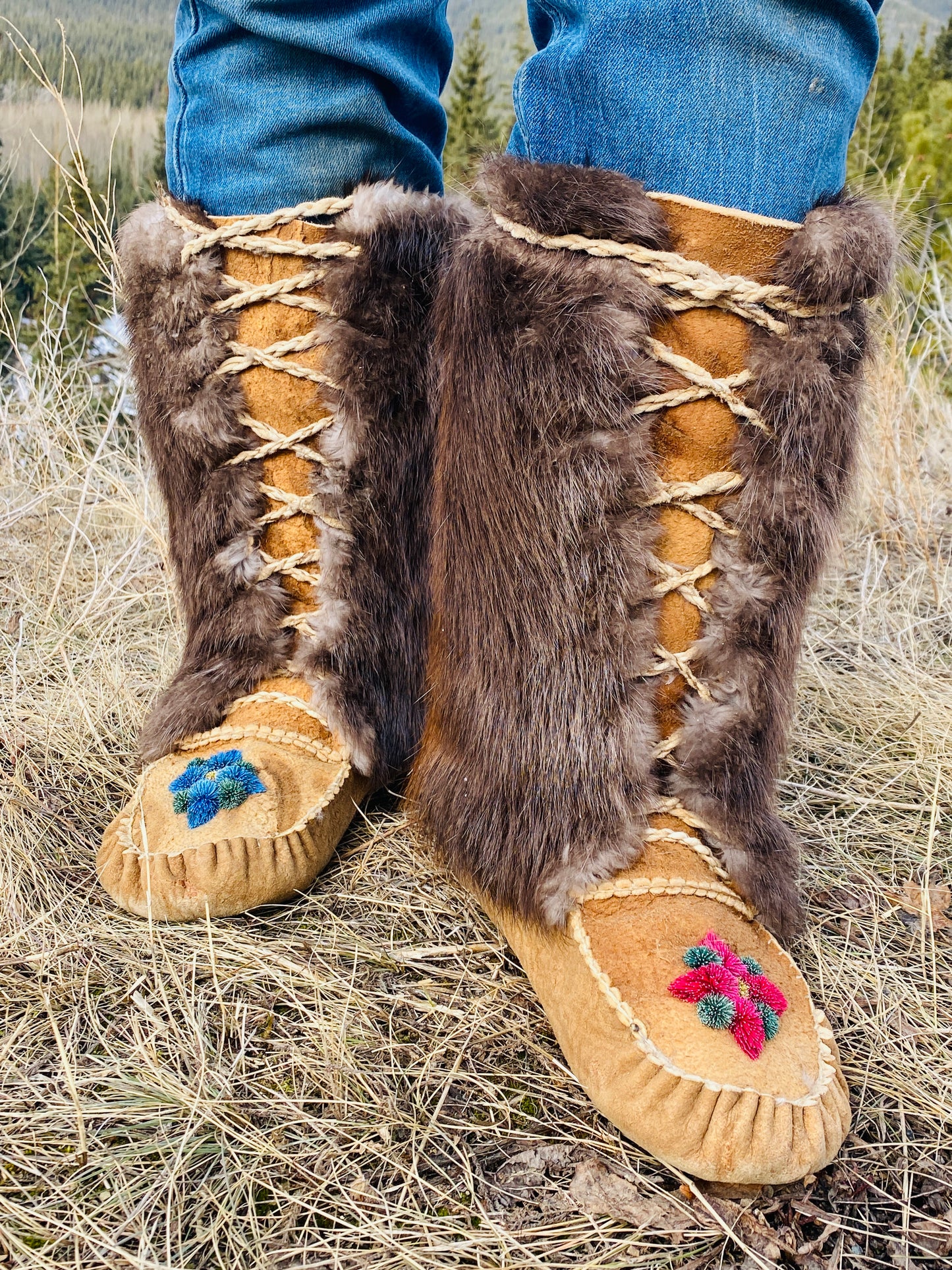 Braintanned & Smoked Elk Mukluks