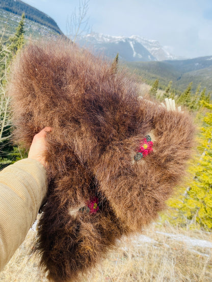 Traditional Braintanned Deer and Buffalo mitts