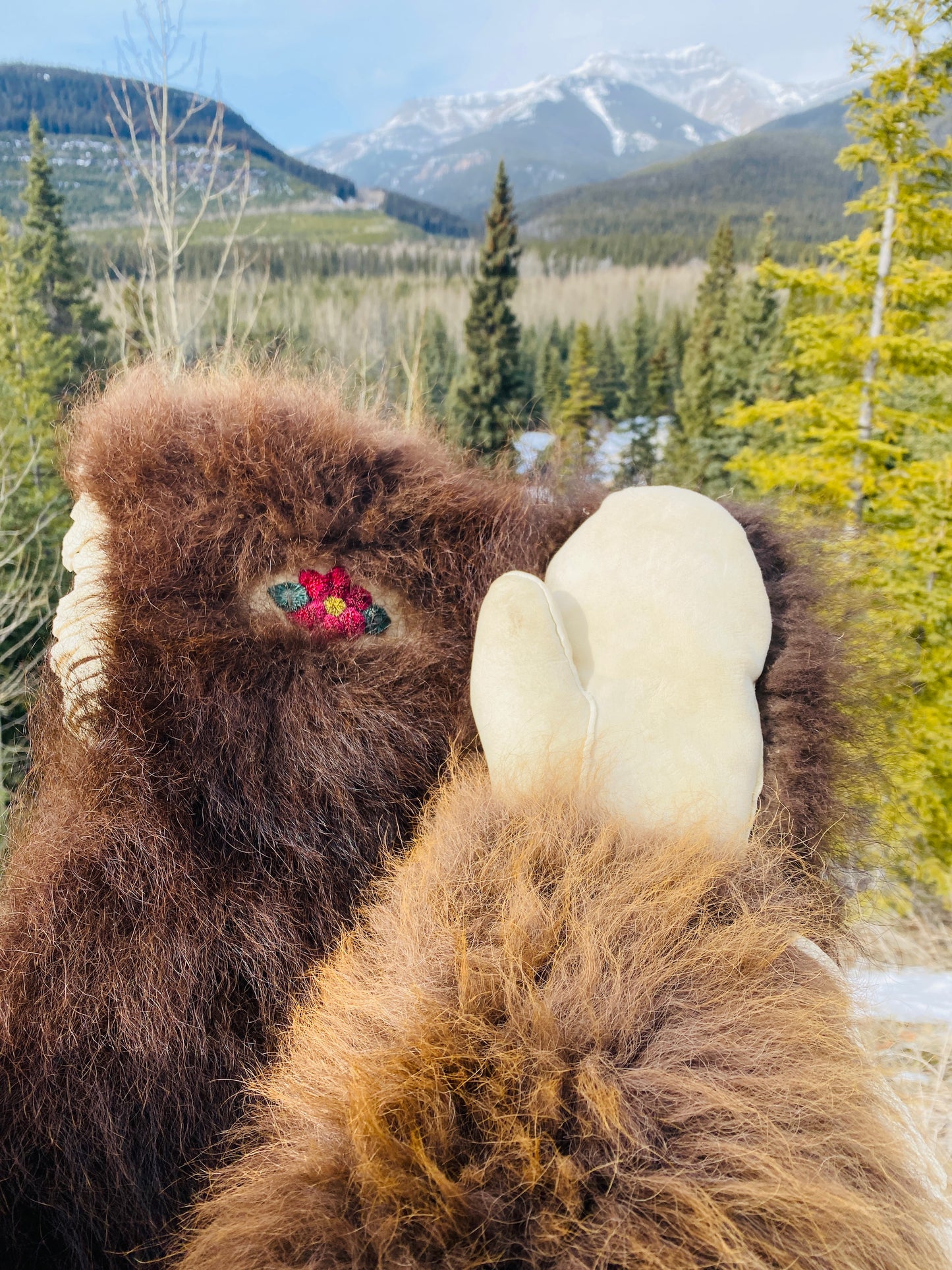 Traditional Braintanned Deer and Buffalo mitts