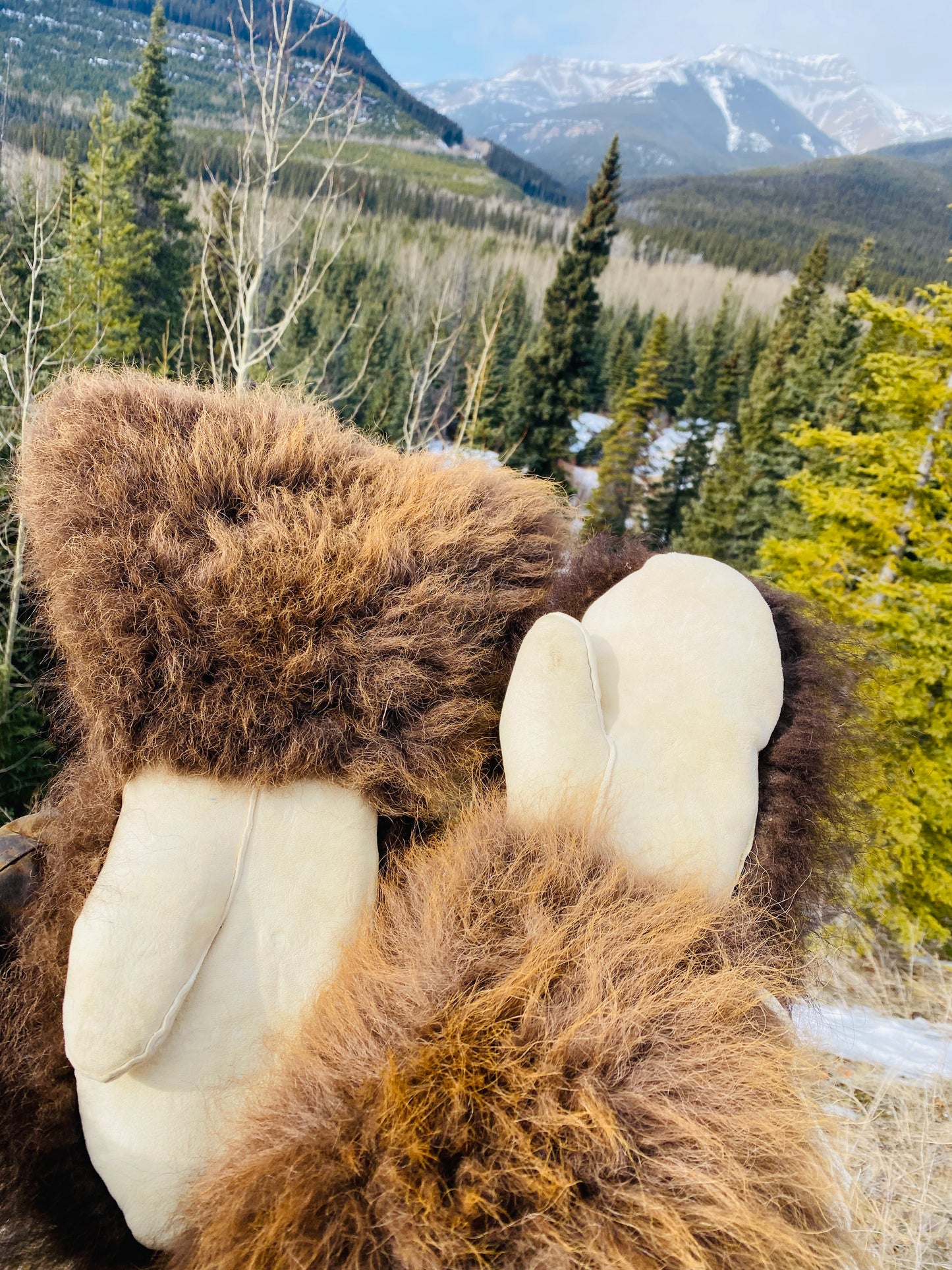 Traditional Braintanned Deer and Buffalo mitts