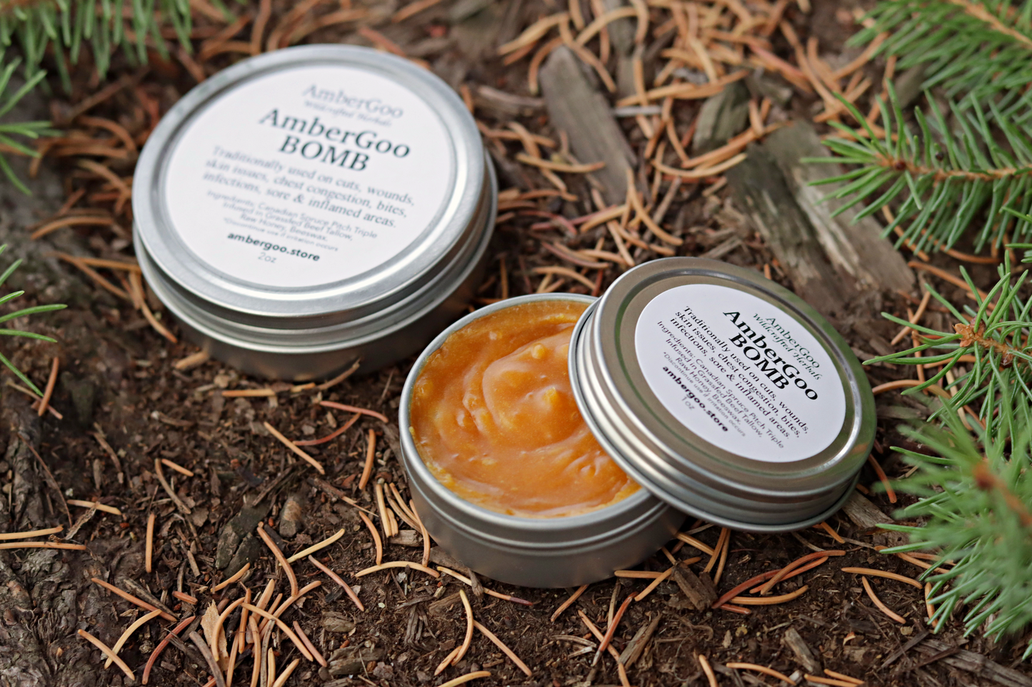 AmberGoo Bomb (Traditional Spruce Pitch Salve)