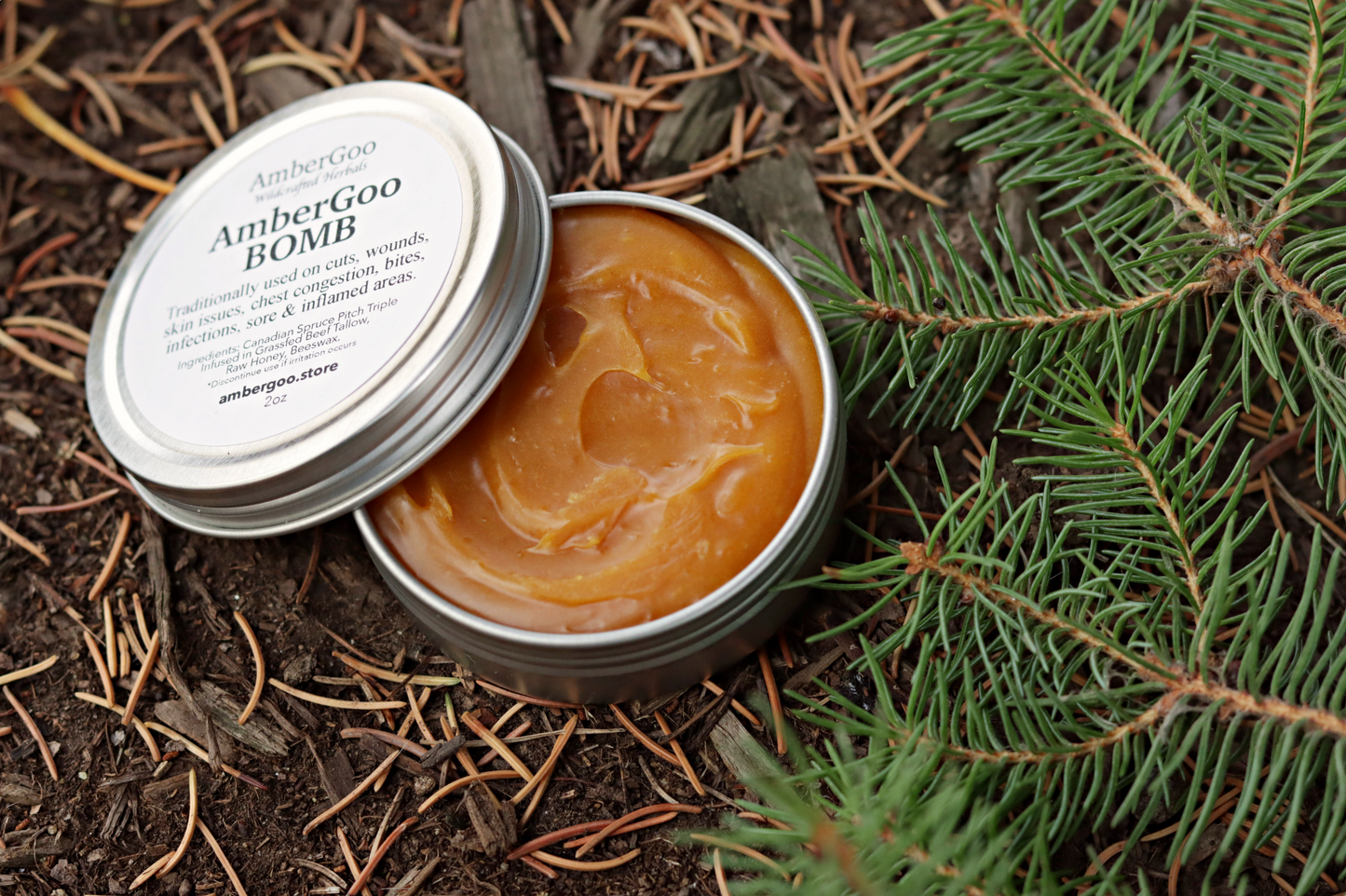 AmberGoo Bomb (Traditional Spruce Pitch Salve)