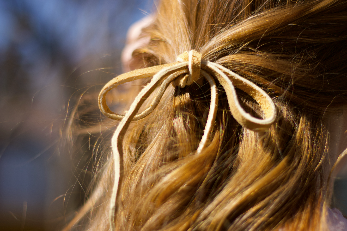 Buckskin Tie: Traditionally hand brain-tanned and smoked