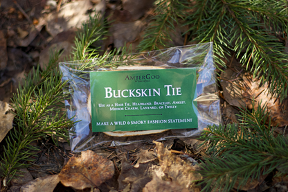 Buckskin Tie: Traditionally hand brain-tanned and smoked