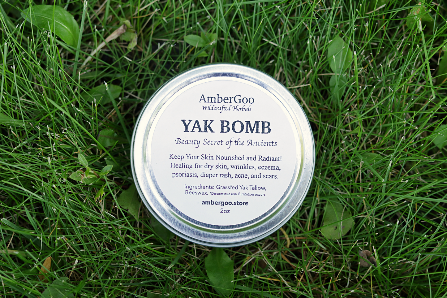 YAK BOMB: Grassfed Yak Tallow with Beeswax 2oz (Unscented)